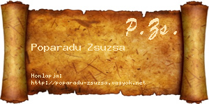 Poparadu Zsuzsa névjegykártya